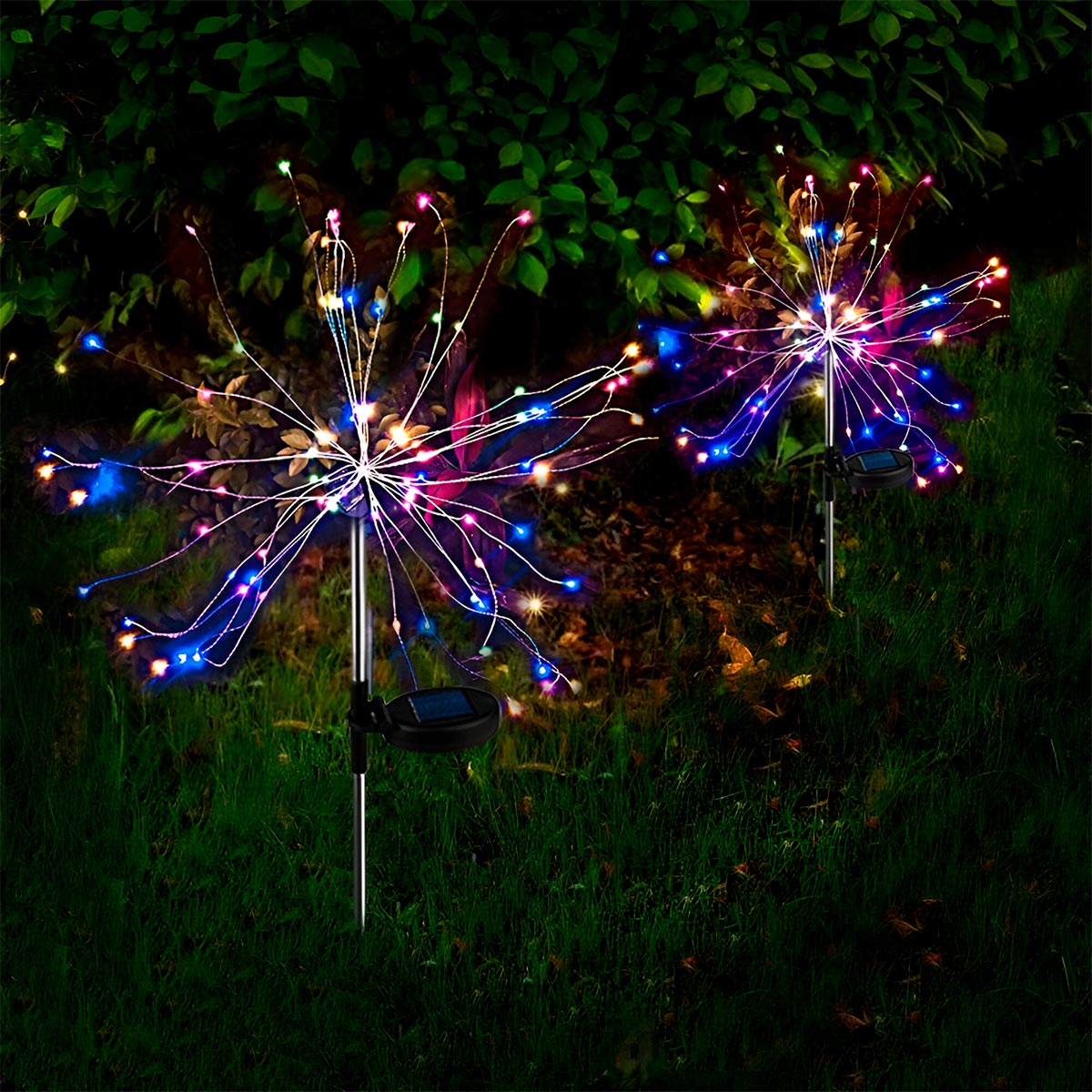 Hermosa Luz Fuego Artificial solar  Multicolor