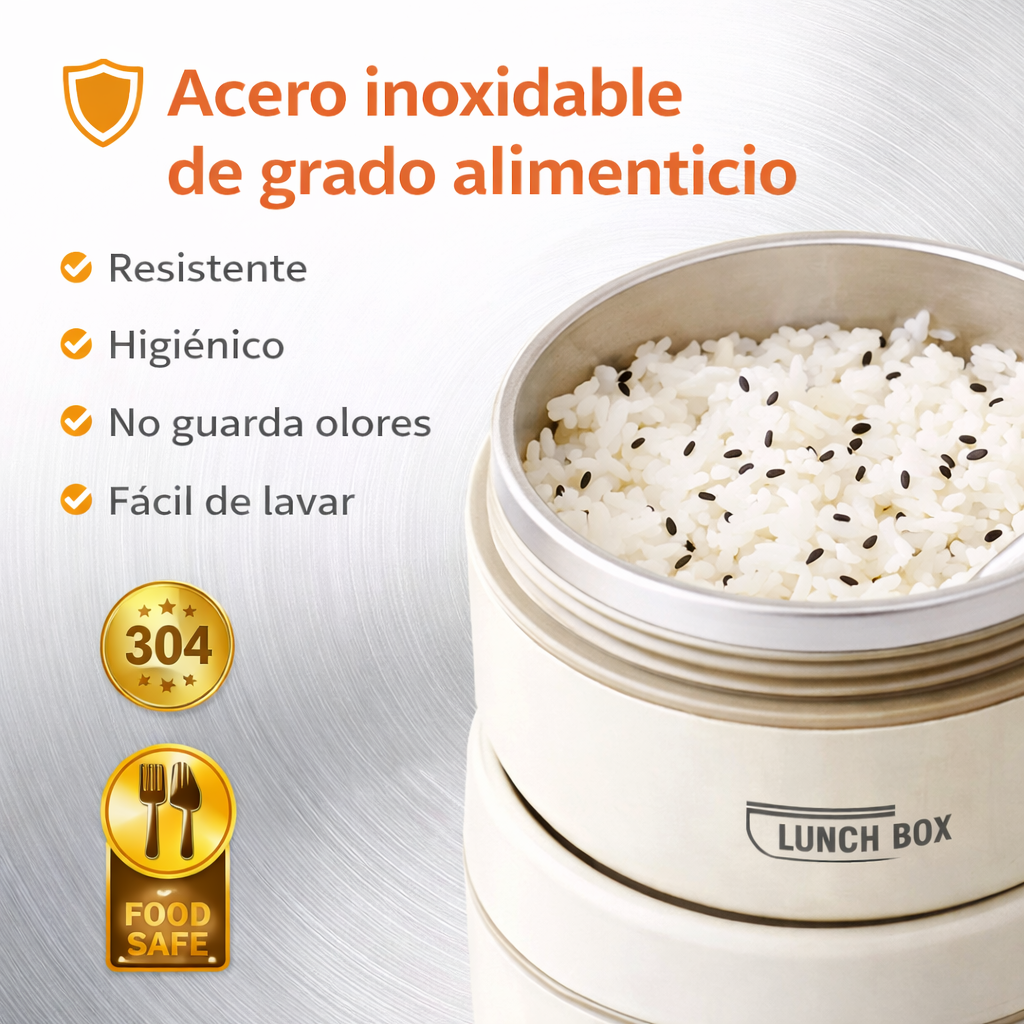 Tu comida caliente, donde quieras  - LONCHERA TERMICA X3