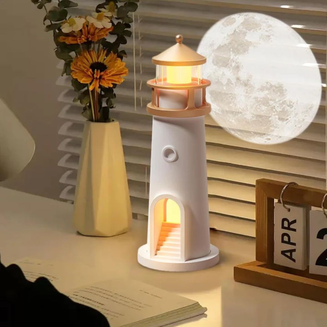 Lámpara Faro Proyector Lunar LED con Control Remoto